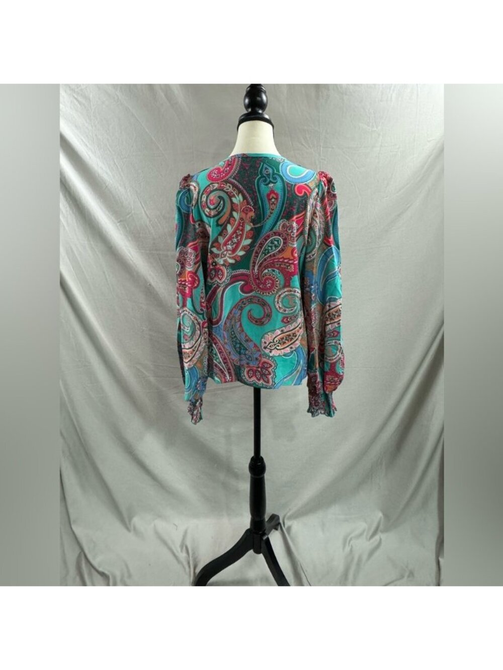 Paisley Print Flounce Sleeve Blouse - Picture 10 of 10